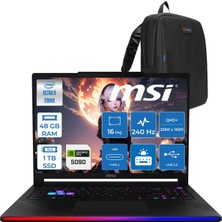Msi Raider 16 Max Hx OLED B2WJ-022TR Intel Core Ultra 9 290HX Plus 48GB Ddr5 1tb SSD Rtx 5090 24GB 175W Freedos 16” Qhd+ (2560X1600) 240Hz Oyuncu Bilgisayarı 022TRF06 + Zetta Çanta