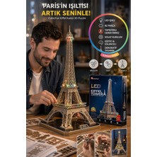 Toyfest Cubicfun 3D Puzzle Eiffel Kulesi LED Işıklı 82 Parça Paris Maket Yetişkin Hobi Seti