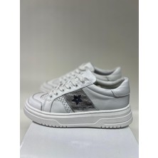 Tesla Shoes Hakiki Deri Yıldız Detaylı Sneaker