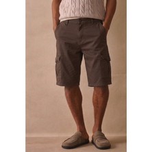 Tarz Cool Erkek Haki Kargo Şort – Modern Kesim Çok Cepli Rahat Yazlık Şort