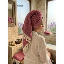 Fırsato Kristal Desenli %100 Pamuklu Saç Kurulama Havlusu | Baş Havlusu | Peşkir – 45X90 cm (1ADET)