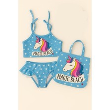 Öykü Kids Çantalı Kız Çocuk Bikini Takımı
