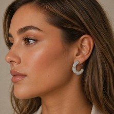 Merve Takı Özel Seri Tasarım Marka Silver Halka Küpe