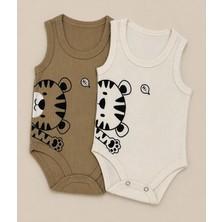 Fındık %100 Pamuk  Baskılı Çıtçıtlı Bebek Body  Zıbın