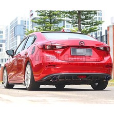 Tuning Vadisi Mazda 3 Uyumlu Çift Çıkış Difüzör Parlak Siyah Difizör Plastik 2014 2015 2016 2017 2018 2019