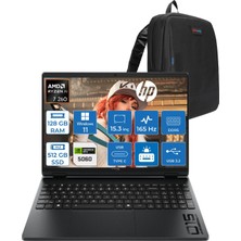 Hp Hyperx Omen 15-GB0004NT Amd Ryzen 7 260 128GB Ddr5 512GB SSD Geforce RTX5060 8gb Windows 11 Home 15.3" Wuxga (1920X1200) IPS 300NITS 165Hz Oyuncu Bilgisayarı HOD2QV9EAH43 + Zetta Çanta
