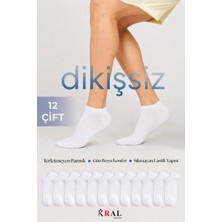 12 Çift Unisex Pamuklu Dikişsiz Bilek Boy Çorap
