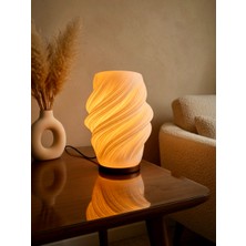 NK3D Lara Spiral LED Masa Lambası – Modern Dekoratif Gece Lambası, Ortam Işığı, Abajur