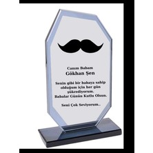 Özcan Tasarım Babaya Plaket - Kişiye Özel Plaket - Cam Plaket - Babalar Günü Plaketi