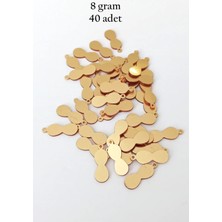 Die Grup Oya Abiye Bileklik Kolye Pleksi Metalik Plastik Pul Altın Renk 8 Gram 40 Adet - BNC480