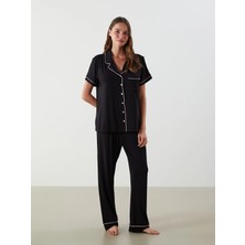Lc Waikiki Yeni Sezon Gömlek Yaka Düz Kısa Kollu Kadın Pijama Takımı