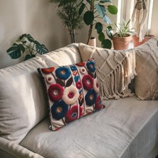 Özdağ Home Concept Kabartma Nakış Desenli Dekoratif Kırlent Kılıfı 2’li Set – Bohem & Modern Stil (45X45 Cm)