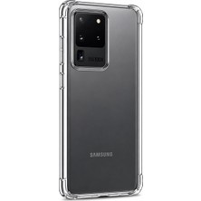 Elzemm Samsung Galaxy S20 Ultra Şeffaf Silikon Kılıf Darbe Emici Ince Esnek Koruyucu Kapak