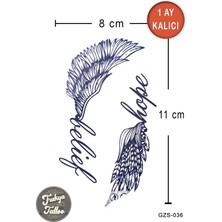 Trakya Tattoo 1 Ay Kalıcı Dövme Hope Yazılı Kanat Geçici Dövme