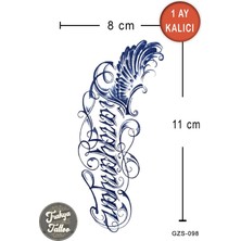 Trakya Tattoo Siyah Kanatlı Yazı Geçici Dövme 1 Ay Kalıcı 8x11 cm Boyutunda