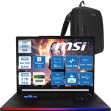 Msi Raider 16 Max Hx OLED B2WJ-022TR Intel Core Ultra 9 290HX Plus 64GB Ddr5 2tb SSD Rtx 5090 24GB 175W Windows 11 Home 16” Qhd+ (2560X1600) 240Hz Oyuncu Bilgisayarı 022TRH12 + Zetta Çanta
