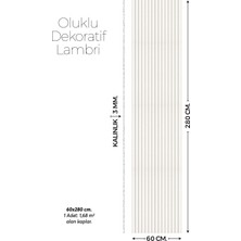 Brano Krem Ahşap Duvar Lambiri 60X280 Cm-Kendinden Yapışkanlı
