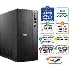 Dell Tower ECT1250 Intel Core I3-14100 16GB 1tb SSD Freedos Masaüstü Bilgisayar ECT1250_RPLSR013_U 003
