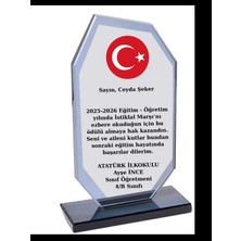Özcan Tasarım Istiklal Marşı Plaketi - Kişiye Özel Plaket - Cam Plaket - Istiklal Marşını Ezberledim Plaketi