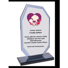 Özcan Tasarım Anneye Plaket - Kişiye Özel Plaket - Cam Plaket - Anneler Günü Plaketi