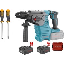Kayasan Catpower 4425 Kömürsüz Akülü Kırıcı Delici Li-Ion 40V +( 4.0 Ah Akü 2 Adet)+(Hızlı Şarj Cihazı) Duz Yıldız Tornavida