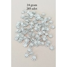 Die Grup Oya Abiye Bileklik Kolye Pleksi Metalik Plastik Pul Gümüş Renk 24 Gram 285 Adet - BNC579