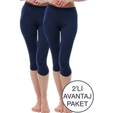 ByDon Kadın Pamuklu  Penye Kumaş Tayt 2'li Avantaj Paket
