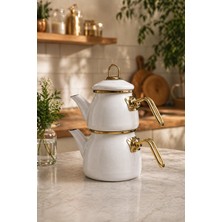Pr Home Emaye Mini Model Emaye Çaydanlık Beyaz