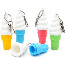 Yapı3D 🍦 Mini Saklama Külahı Anahtarlık – Döner Kapaklı – Sert Plastik – Gizli Hazneli