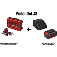 Einhell Set-48 (Einhell Professional Tp-Jst 18/135 Li Bl S-F Akülü Dekupaj Testere+Einhell 18V 4,0 Ah Pxc Starter Kit, Akü & Şarj Cihazı)