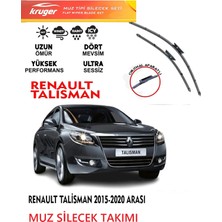 Kruger  Renault Talisman Muz Silecek Takımı 2015 Model Araca Özel (Aparatsız Direk Montaj)