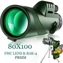 Özgürce Yüksek Çözünürlüklü 80X100 Hd Zoom Monoküler Teleskop ve Telefon Tutucu