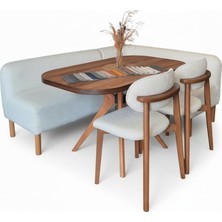 Dekorew Bohem-3-Mutfak Köşe Koltuk,masa ve Sandalye Takımı (Ekbank)