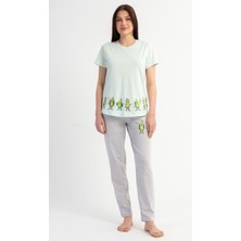 Vienetta Pamuklu Kadın Kısa Kol Pijama Takım, 601155