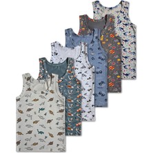 Panfilia %95 Pamuklu Erkek Çocuk Likralı Penye Atlet 6'lı Set / Fanila / Iç Çamaşır