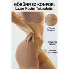 Figiza Lazer Kesim Dikişsiz Boxer Korse Iz Yapmaz Göbek Bel Basen Toparlayıcı Kadın Şort Boxer Korse