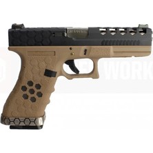 Cybergun Aw GLOCK17 Hexcut VX0111 Tan&siyah Gbb Airsoft Tabanca