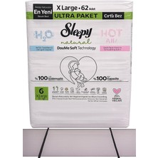 Sleepy Natural Bebek Bezi Cırtlı Maxi Junior Xlarge Xxlarge Ultra Paket %100 Sızdırmazlık 100 Adet 78 Adet 62 Adet 48 Adet