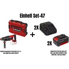 Einhell Set-47 (Einhell Professional Tp-Hd 18/28 D Li Bl +4 Akülü Kırıcı Delici+Einhell 18V 4,0 Ah Pxc Starter Kit, Akü & Şarj Cihazı)