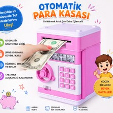 Şifreli Otomatik Para Kasası Çocuklar Için – Kağıt Para Girişli, Işıklı ve Sesli Tasarruf Kumbarası