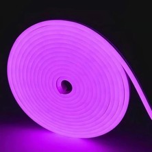12V 5  Neon LED Şerit Işık | Prize Tak Çalıştır | Anahtarlı Fişli 1.5m Kablo | Esnek Silikonlu LED