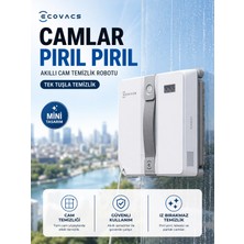 Ecovacs Kompakt Tasarımlı Akıllı Cam Silme Robotu Güçlü Vakum Performanslı Kenar Algılama Sensörlü Kesintisiz Temizlik Yapan Ev Tipi Yüzey Parlatıcı