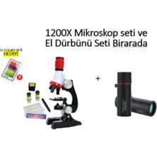 Özgürce Çocuklar Için Başlangıç Mikroskop ve El Dürbünü Seti Hediye ile Keşfetmeye Başla