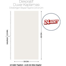 Brano 30X60 cm Kendinden Yapışkanlı Duvar,banyo,tezgah Arası Kırık Beyaz renk-24 Adet