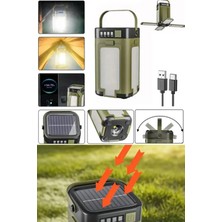 Munico Kamp Için Güneş Enerjili LED Projektör 3 Renk Modlu USB C Şarjlı LED Kamp Lambası Hızlı Şarjlı