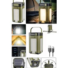 Munico Çok Fonksiyonlu Taşınabilir Kamp Lambası Güneş Enerjili LED Projektör USB C Hızlı Şarj Şarjlı Solar