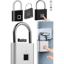 Munico Parmak Izi Asma Kilit USB Şarjlı Anahtarsız Akıllı Kilit Ip Su Geçirmez Spor Salon Dolap Motorsiklet