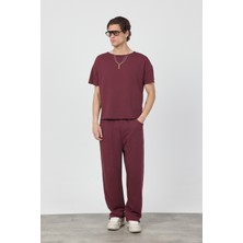 Gothamvibes Erkek Blank Boxy Bordo T-Shirt