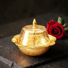 Dülger Avm Lüks Metal Cam Kapaklı Lokumluk - Desenli Dekoratif Şekerlik - Söz Nişan Çikolata Sunumluğu ve Ikramlık