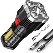 Munico 5 Led'li Taşınabilir Yüksek Lümenli Çalışma Lambası, USB Şarjlı Şehir Işığı Özellikli, 4 Aydınlatma